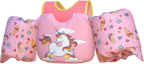 Dark Lightning Chaleco de natación para niños de 2, 3, 4, 5, 6 y 7 años, flotadores para niños pequeños con alas de brazo de 30 a 50 libras, chaleco