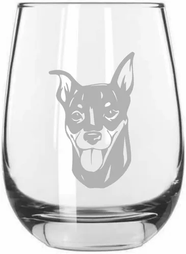 Miniatura 16 de Sakhalin Husky Dog - Copa de vino grabada personalizada de 15.25 onzas sin tallo