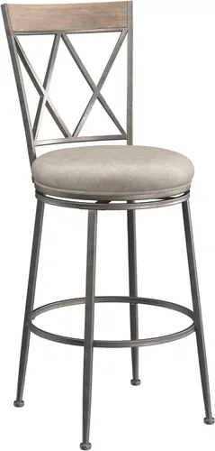 Miniatura 22 de Hillsdale Stewart Taburete giratorio para interiores y exteriores, peltre envejecido