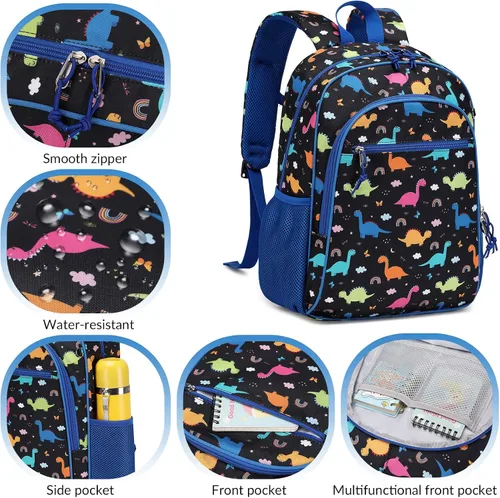 Miniatura 4 de Ryushoyo Mochila infantil para niños y niñas, mochila para niños y niñas, para jardín de infantes, 2 tamaños con correa para el pecho, Black