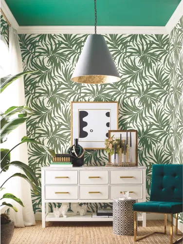 Miniatura 7 de York Wallcoverings PSW1031RL - Papel pintado de hojas de Bali, color verde