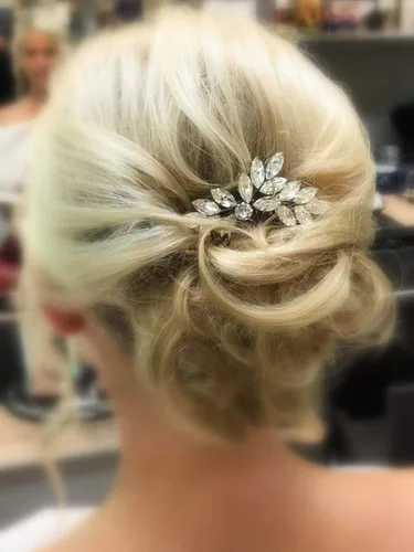 Miniatura 5 de JAKAWIN Bride Crystal Wedding Hair Piece Rhinestone Peine de pelo nupcial Accesorios para el cabello para las mujeres HC047 (plata)