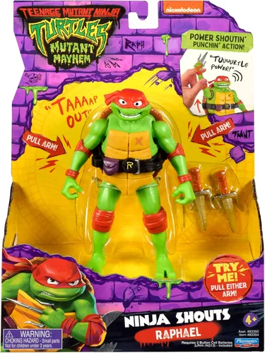 Miniatura 4 de Teenage Mutant Ninja Tortugas: Mutant Mayhem 5.5" Raphael Deluxe Ninja Shouts Figura por Playmates Toys