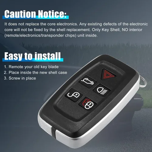 Miniatura 6 de X AUTOHAUX 2 unids reemplazo sin llave llave remoto llave llavero llavero caso para Land Rover LR4 deporte 2010 2011 2012 2013 2014 2015
