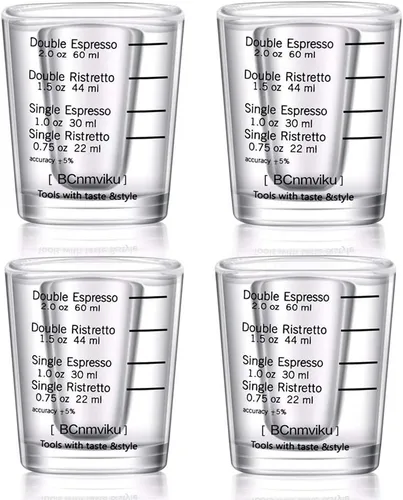 Miniatura 6 de Vasos de chupito, vaso medidor, líquido para vino pesado, vaso de chupito de café expreso, 26 mediciones incrementales, 1 oz, 6 cucharaditas, 2 Rojo