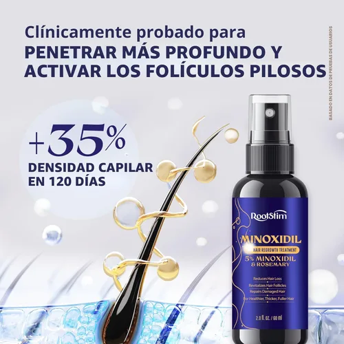 Miniatura 3 de Kit de Minoxidil 5% para Hombres y Mujeres con Rodillo Dérmico de 0.25 mm – Kit de Crecimiento de Barba y Spray para el Crecimiento del Cabello – Se