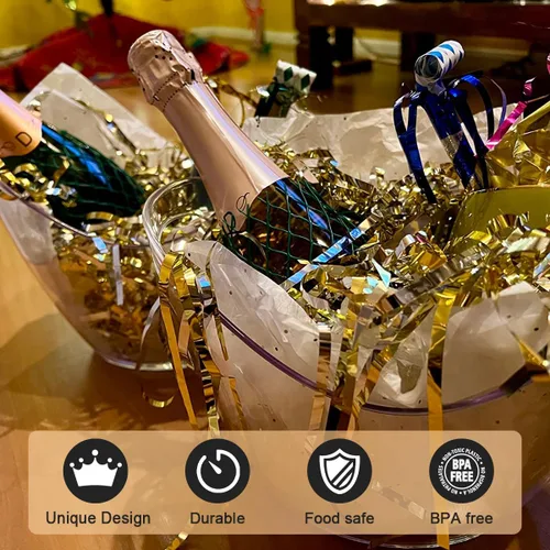 Miniatura 5 de Cubo de hielo para fiestas de 5.5 litros grande transparente champán tina de cerveza Mimosa Bar Kit de suministros de plástico acrílico cubo
