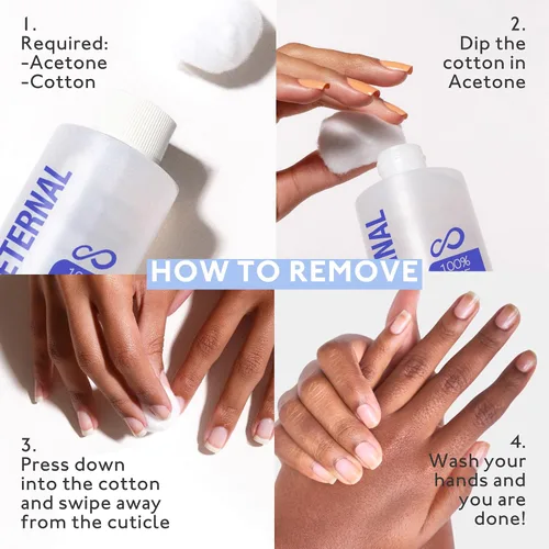 Miniatura 4 de Eternal - Acetona pura al 100% – Removedor de esmalte de uñas rápido y profesional, ultra potente, para uñas naturales, gel, acrílico, laca
