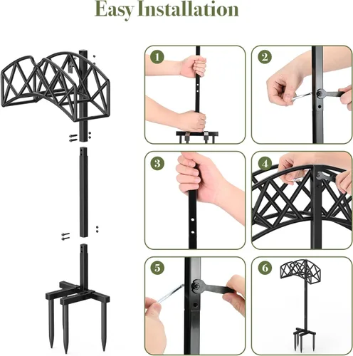 Miniatura 7 de Winpull Soporte para Manguera de Jardín Desmontable de Metal Resistente Colgador de Manguera de Agua, Estante Soporte de Almacenamiento de Manguera