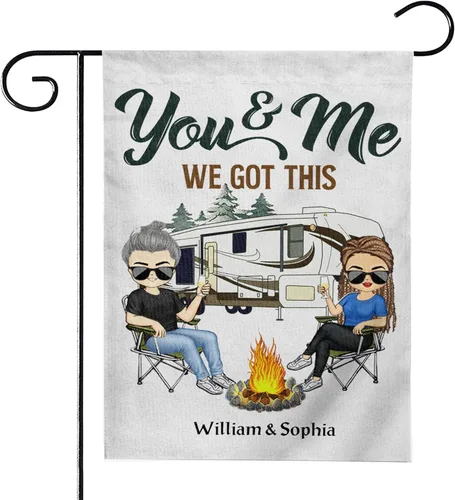 Miniatura 7 de Bandera personalizada de Making Memories para campamento, jardín, banderas para cámper al aire libre para campamento de doble cara, patio