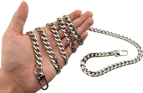 Miniatura 39 de HAHIYO Correa metálica de cadena para bolso de 43.3' de oro para bolso cruzado, bandolera y bolso de mano, cómoda y plana de 0.4' de ancho, extra