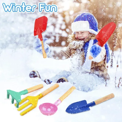 Miniatura 2 de Juguetes de playa para niños, 6 piezas de 8 pulgadas, herramientas de jardinería para niños, juego de juguetes de arena, herramientas de jardín