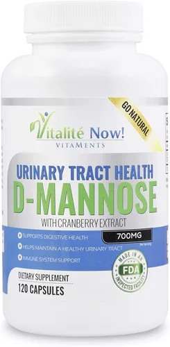 D-manosa pura de alta resistencia con extracto de arándano para infecciones naturales del tracto urinario y apoyo de las ITU - Salud digestiva -