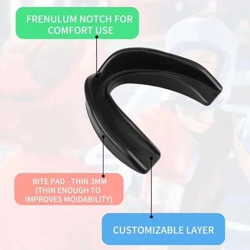 Miniatura 3 de Frienda 5 protectores bucales para niños y jóvenes para deportes, protector bucal para fútbol a granel, para adultos, niños y niñas, deportes