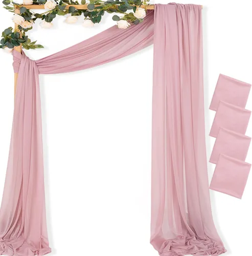 Miniatura 34 de MLMC 1 panel de tela para arco de boda azul bebé, 29 x 20 pies, cortinas de gasa extralargas transparentes de 6.6 yardas, paneles de cortinas