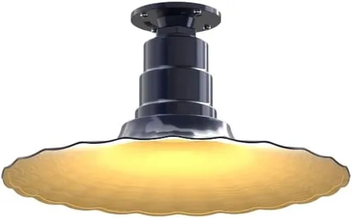 Miniatura 26 de Steel Lighting Co. Colgante Eagle Rock Lámpara montada en el techo Onda radial de 16 pulgadas vástago de 12 pulgadas Acero resistente