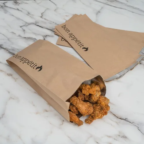Miniatura 4 de Restaurantware Bag Tek - Bolsas de papel de aluminio de 6.5 x 4.1 pulgadas, 100 envoltorios para perros calientes de medio galón, papel de estraza