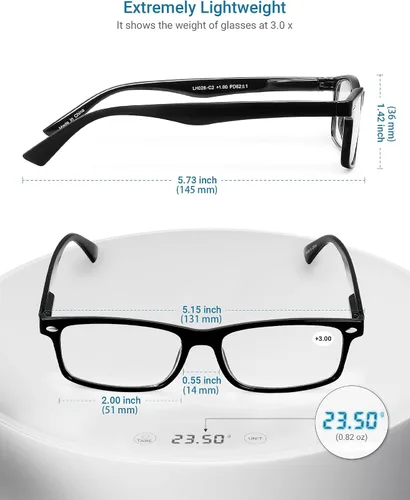 Miniatura 5 de LADEESSE 5 unidades de lentes de lectura para mujeres - Lentes correctores con bloqueo de luz azul para computadora, antideslumbrantes, para hombres