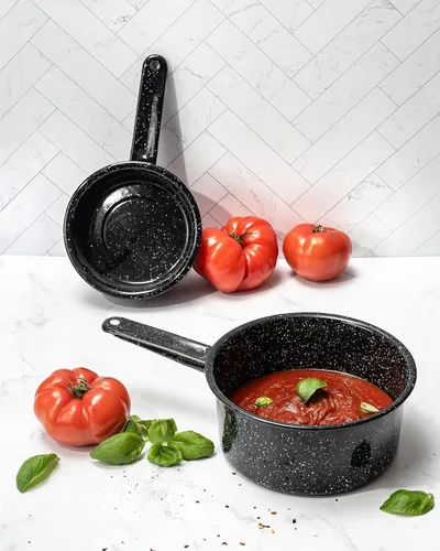 Miniatura 2 de Granite Ware - Cacerola de 1 y 2 cuartos de galón, color negro moteado, juego de 2