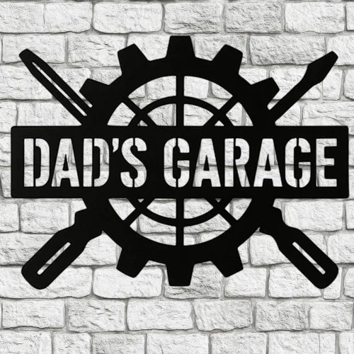 Miniatura 7 de Placa de Taller Personalizada de Bandera Americana de Metal, Regalo para Papá, Arte de Pared para Garaje, Placa de Taller de Papá, Nombre Diseño 4