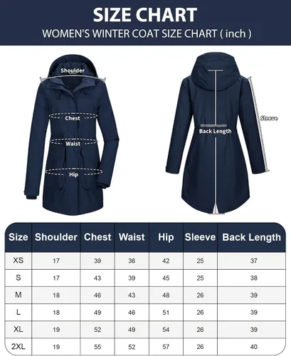 Miniatura 7 de 33,000ft Abrigo de invierno para mujer con capucha, impermeable, chaqueta larga acolchada, resistente al viento, cálido, aislante, para exteriores