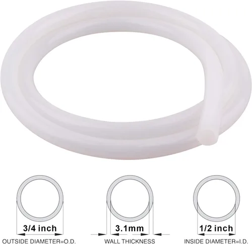 Miniatura 2 de Tubo de silicona – 1/2" ID 3/4" OD Grado alimenticio Flexible Grueso para transferencia de bomba de elaboración casera de cerveza 3 metros (10 pies)