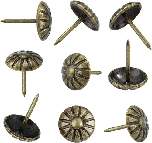 Miniatura 13 de Tachuelas de tapicería para muebles, clavos de tapicería vintage de 3/4 pulgadas, 100 tachuelas de muebles resistentes para tapicería, clavos