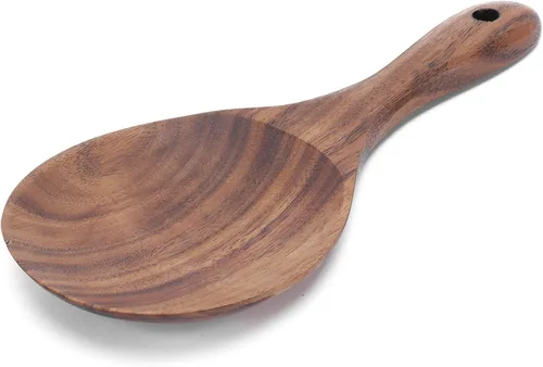 Cuchara de arroz de madera, paleta de arroz de 7.1 in para cocinar, cuchara grande para servir, utensilios de cocina, espátula de arroz para uso