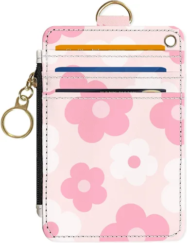 Miniatura 14 de Portafolios delgado Portafolios para tarjetas de crédito, Portafolios RFID para mujer Linda pequeña cartera de bolsillo frontal con cremallera