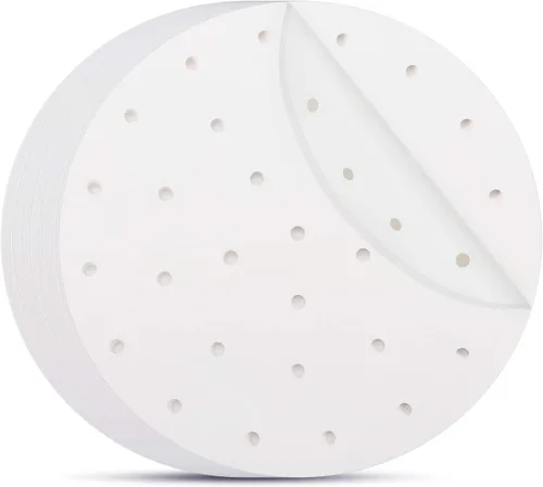 Miniatura 19 de Beasea Papel pergamino para freidora de aire de 11 pulgadas, 200 piezas de papel pergamino perforado blanco desechable para freidora de aire y cesta
