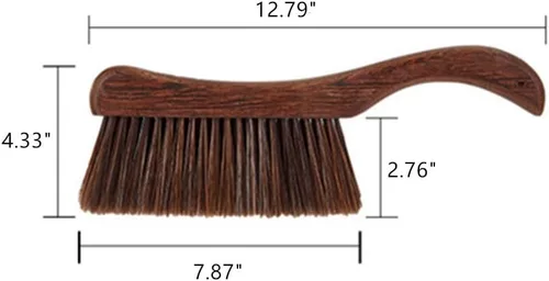 Miniatura 5 de Escoba de mano, escoba de mano para cepillo de cama, cepillo de pelo de caballo con mango de madera, cepillo de cama extendido, para automóvil