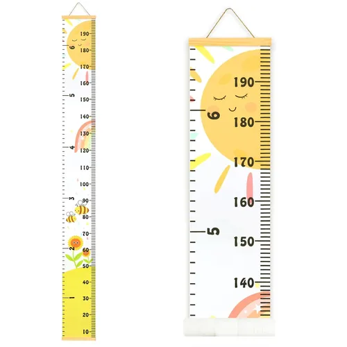 Miniatura 9 de Tabla de crecimiento de altura para bebés Regla colgante de pared de Mibote para niños, tabla de crecimiento de altura extraíble en lona 2 m x 20 cm