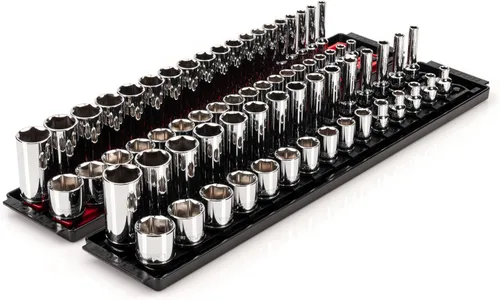 Miniatura 10 de TEKTON Juego de llaves de vaso de 6 puntos con rieles y bandeja, 30 piezas (1/4-1 pulg.) SHD91209