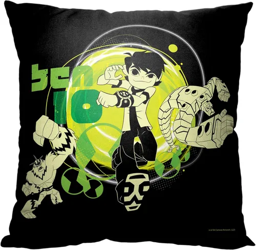 Miniatura 4 de Northwest Cartoon Network - Almohada Ben 10, 18 x 18 pulgadas, silueta Ben