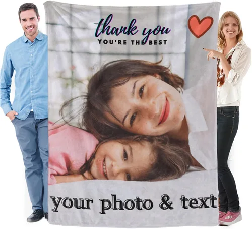 Miniatura 16 de Manta de franela personalizada con fotos, envío de texto al día siguiente, regalos personalizados perfectos para madre, padre, esposa, hombres, 3