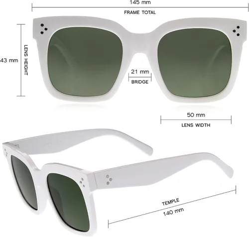 Miniatura 49 de zeroUV - Gafas de sol cuadradas retro de moda de gran tamaño para mujer estilo vintage 1.969 pulgadas