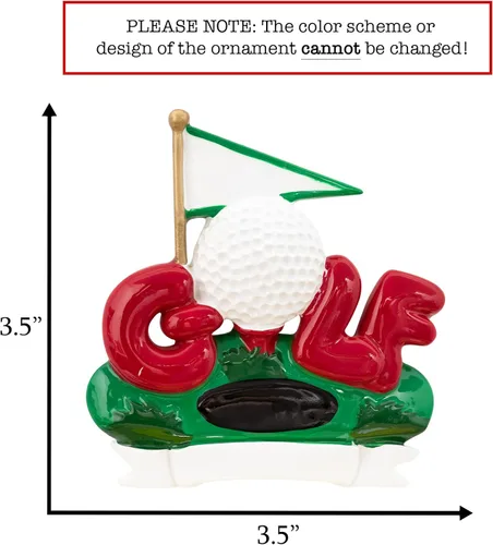 Miniatura 2 de Adorno de Navidad personalizado de golf 2026 18 hoyo, agujero en uno con bola y decoración de bandera para árbol de Navidad Regalo de recuerdo