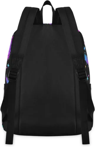 Miniatura 3 de MNSRUU Mochila para estudiantes para la escuela, Halloween, mochila luminosa de murciélagos para laptop, mochila estética para niñas, niños, mochila