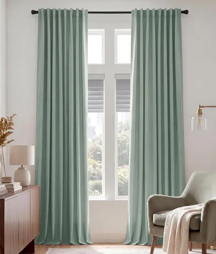 Miniatura 76 de PONY DANCE Cortinas cortas con aislamiento térmico para ventana pequeña, para guardería, baño, cocina, lavandería, caravana, sótano, 29 pulgadas