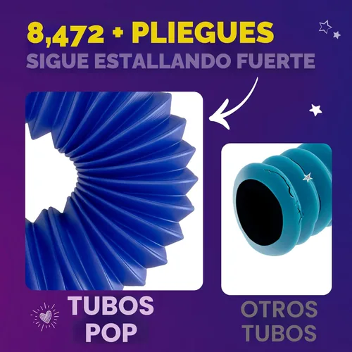 Miniatura 3 de Nutty Toys Tubos Pop Jumbo - Juguetes Sensoriales XL para Niños de 5+ - Creatividad y Diversión Sin Fin Paquete de 8 - ¡Conecta y Pop! Mejor