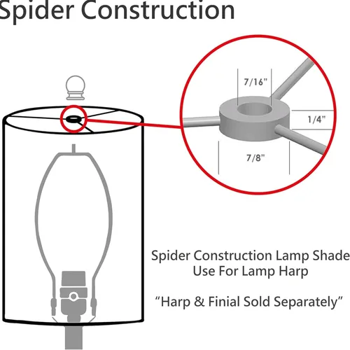 Miniatura 6 de Aspen Creative 32072, pantalla de araña de transición imperio rígido, hongo plisado siena marrón, 7 pulgadas superior x 13 pulgadas parte inferior x