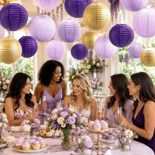 Miniatura 7 de Faroles de papel decorativos, linternas colgantes redondas, suministros de fiesta para graduación, despedida de soltera, género, neutro, baby
