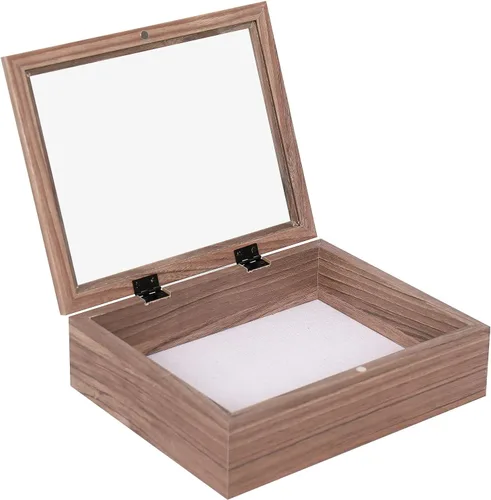 Miniatura 7 de Muzilife Marco de fotos de 8 x 10 pulgadas, caja de fotos interior de madera profunda y vidrio de 2.16 pulgadas, caja de memoria lista para colgar