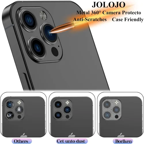 Miniatura 5 de Protector de lente de cámara compatible con iPhone 14 Pro/Max, funda de vidrio templado para anillo de cámara, resistente a roturas, resistente a