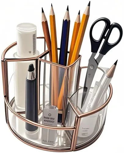 Miniatura 7 de Soporte para brochas de maquillaje giratorio de 360°, organizador de maquillaje, bandeja de perfume, organizador de baño y almacenamiento