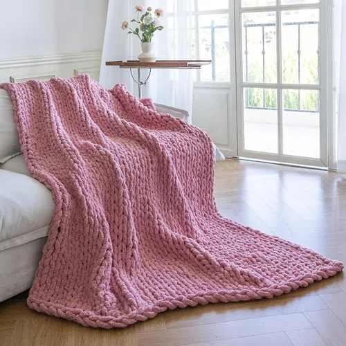 Miniatura 21 de Manta de Punto Grueso - Manta de Tiro Suave y Acogedora de Lujo 40 * 50, Manta 100% Tejida con Nudo de Cuerda para Sofá, Sofá, Decoración del Hogar