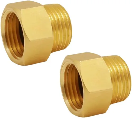 Miniatura 8 de Buje hexagonal reductor de latón macizo NPT macho de 3/4" a NPT hembra de 1/2", (2 unidades), adaptador de tubería fundida reductora, accesorio