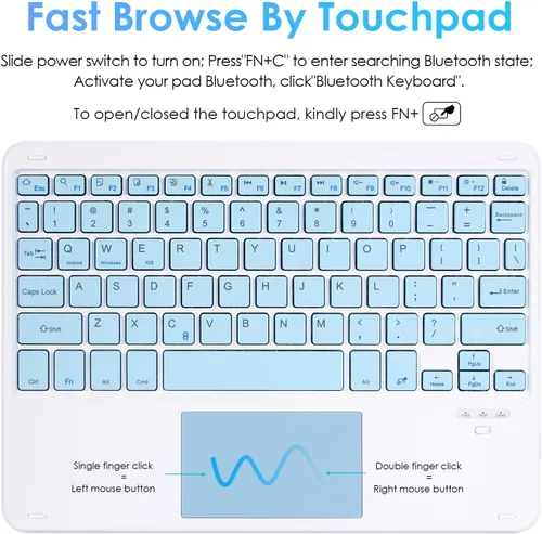 Miniatura 4 de LAMA Funda con Teclado Touchpad para iPad (A16) 11ª generación 2025/10ª generación 2022, funda tipo folio con soporte para lápiz, trackpad