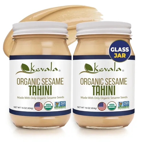 Miniatura 12 de Kevala Tahini de sésamo orgánico – USDA orgánico, proyecto sin OMG verificado y certificado Kosher (16 onzas (paquete de 5))