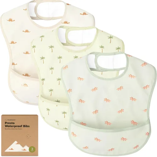 Miniatura 20 de KeaBabies Paquete de 3 baberos impermeables para comer, baberos ligeros para alimentación de niños pequeños con gran atrapador de alimentos, a